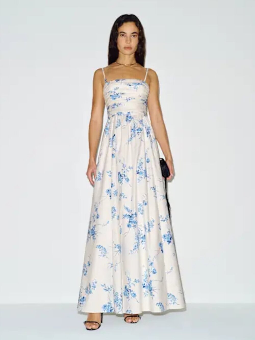 NWT Reformation Kastoria Dress in Cecile Floral White Blue Maxi Size 4 - Picture 2 of 6